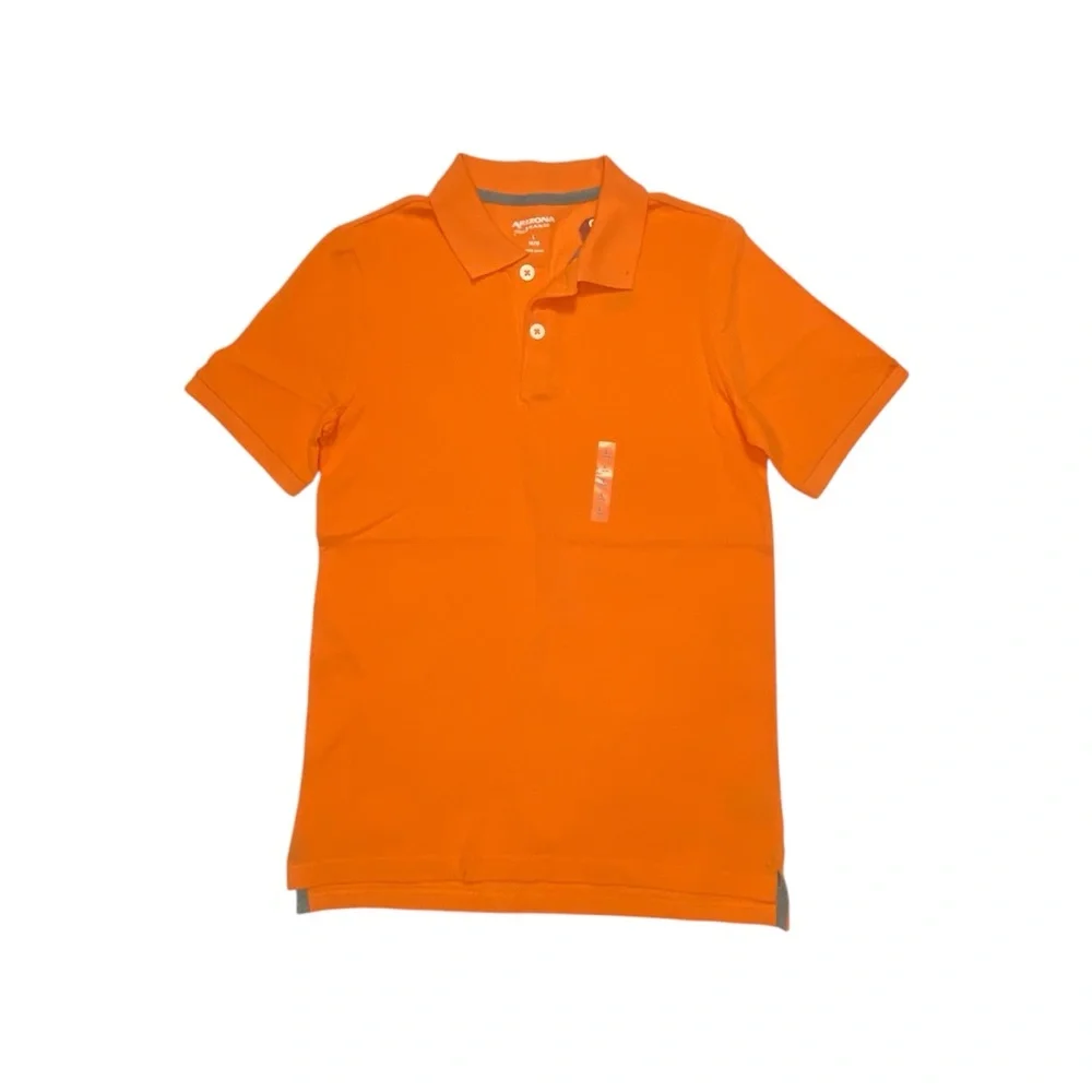 NWT Arizona Jean Co Youth Orange Golden Poppy Polo Shirt Sz L 14/16‎